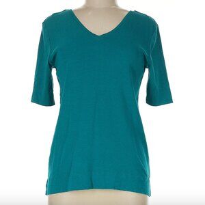 Chicos 100% Pima Cotton Teal T-Shirt, S-M